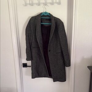 Zara houndstooth Wool Coat